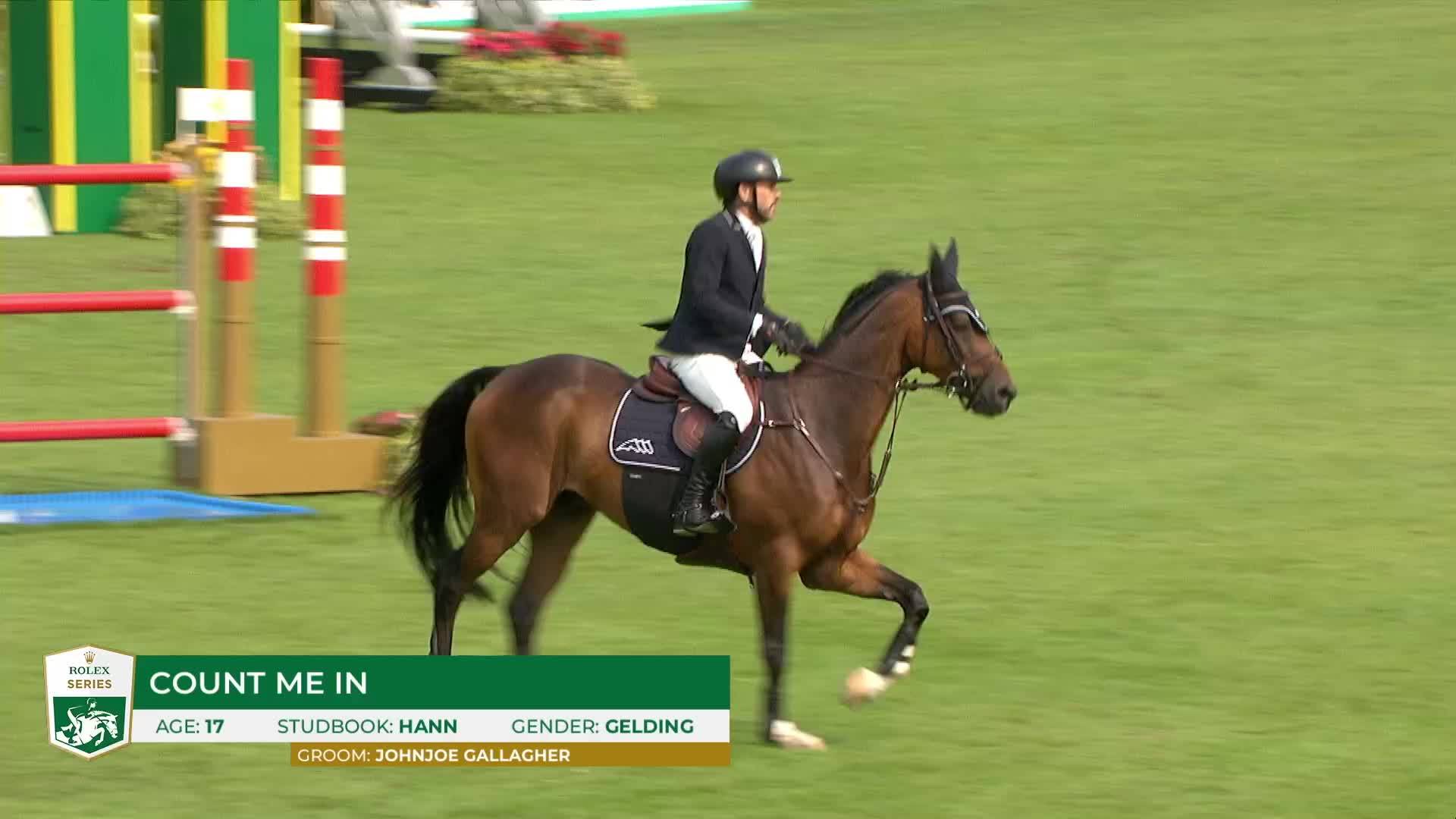 Conor Swail with Count Me In - Dublin Horse Show 2024 - Round 1