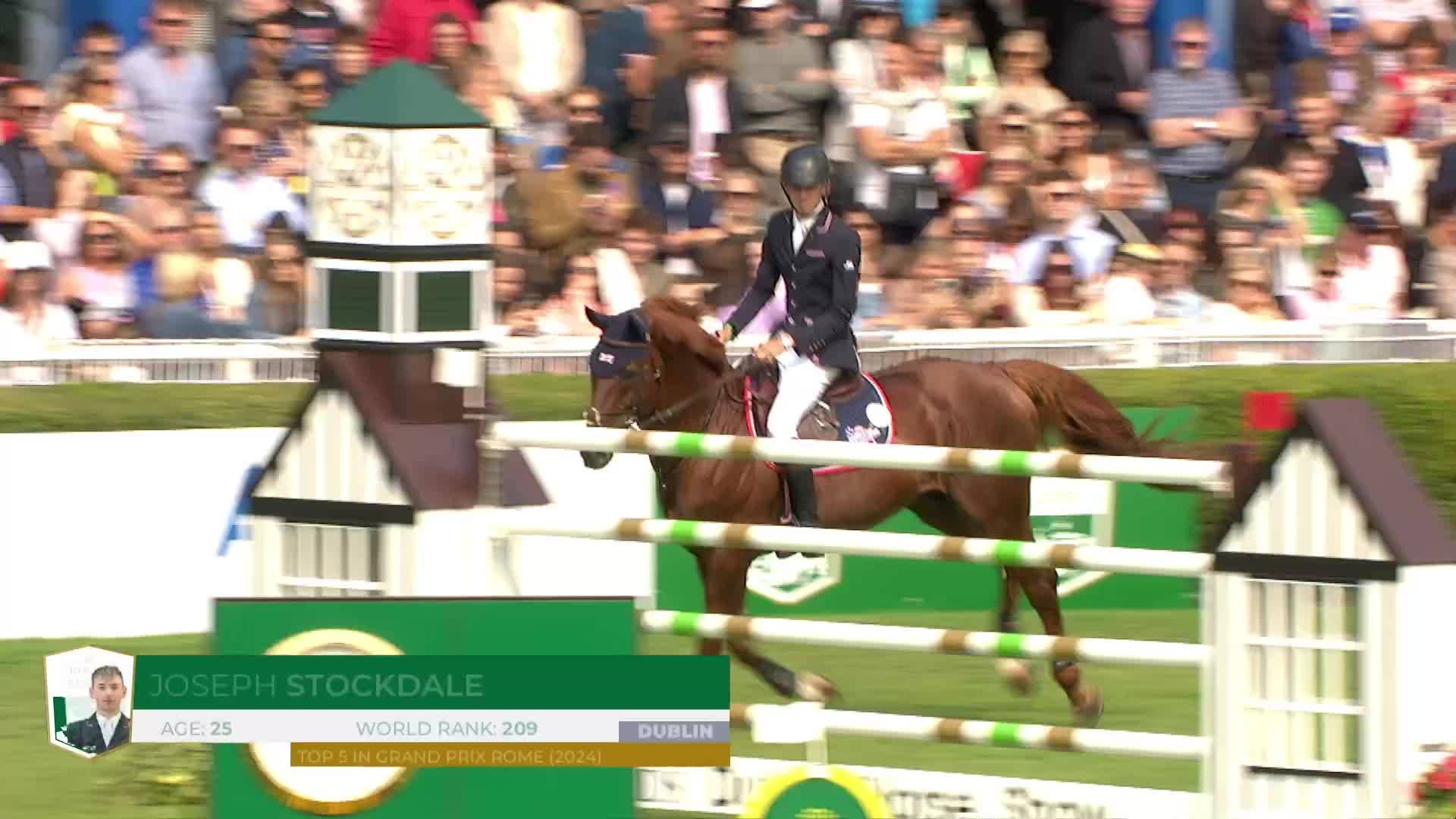 Joseph Stockdale with Ebanking - Dublin Horse Show 2024 - Round 1