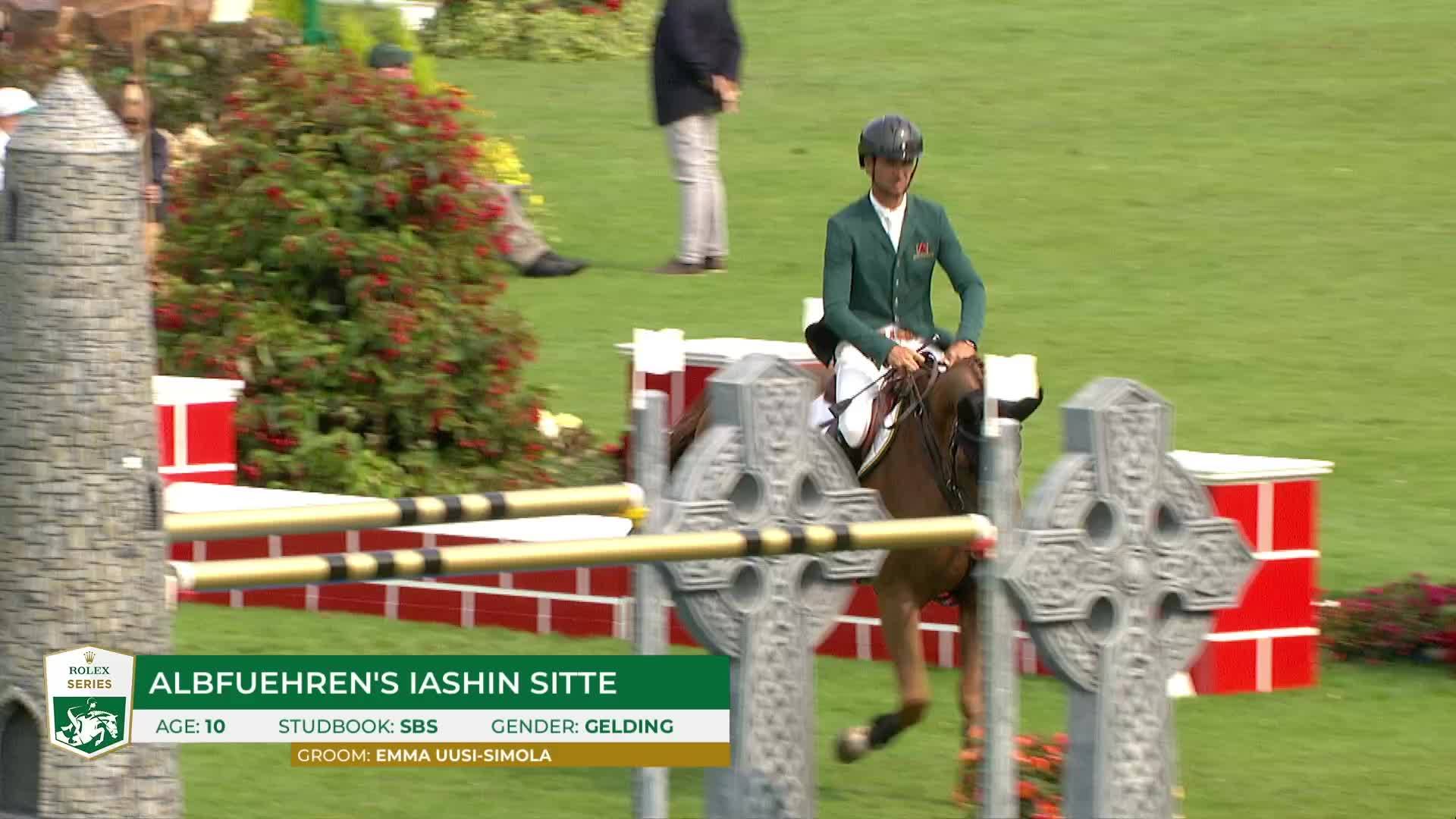 Steve Guerdat with Albfuehren's Iashin Sitte - Dublin Horse Show 2024 - Round 1