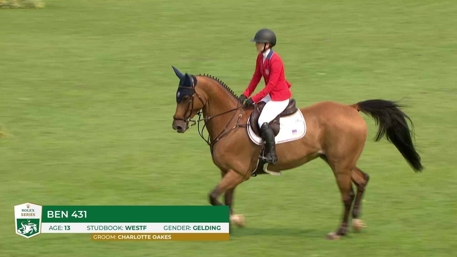 Lucy Davis with Ben 431 - Dublin Horse Show 2024 - Round 1