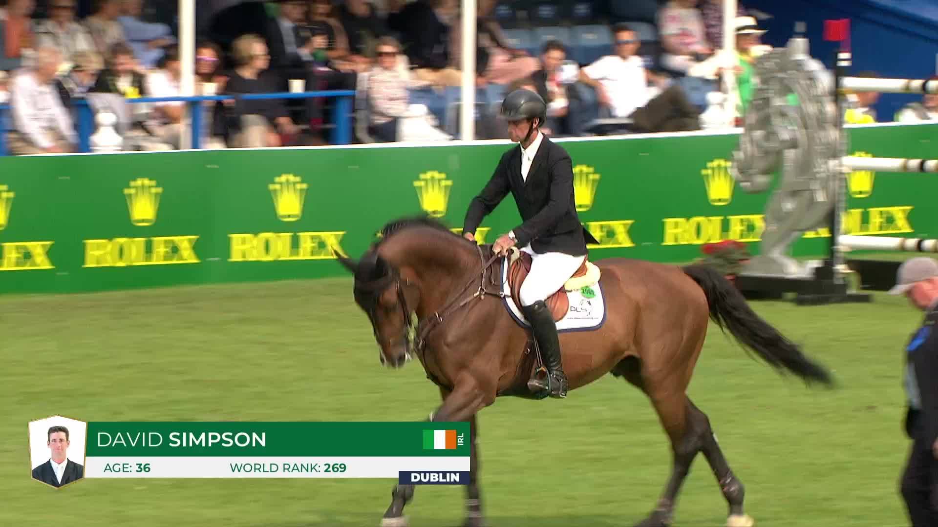 David Simpson with Pjotr Van de Kruishoeve - Dublin Horse Show 2024 - Round 1