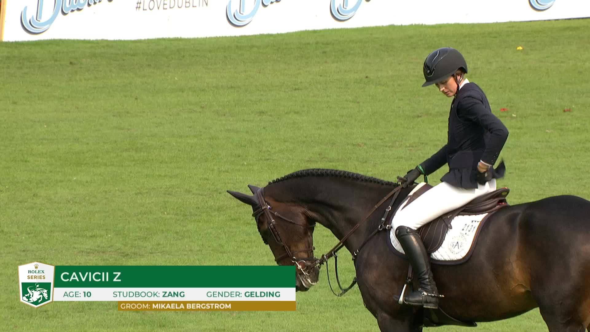 Erica Swartz Ryan with Cavicii Z - Dublin Horse Show 2024 - Round 1