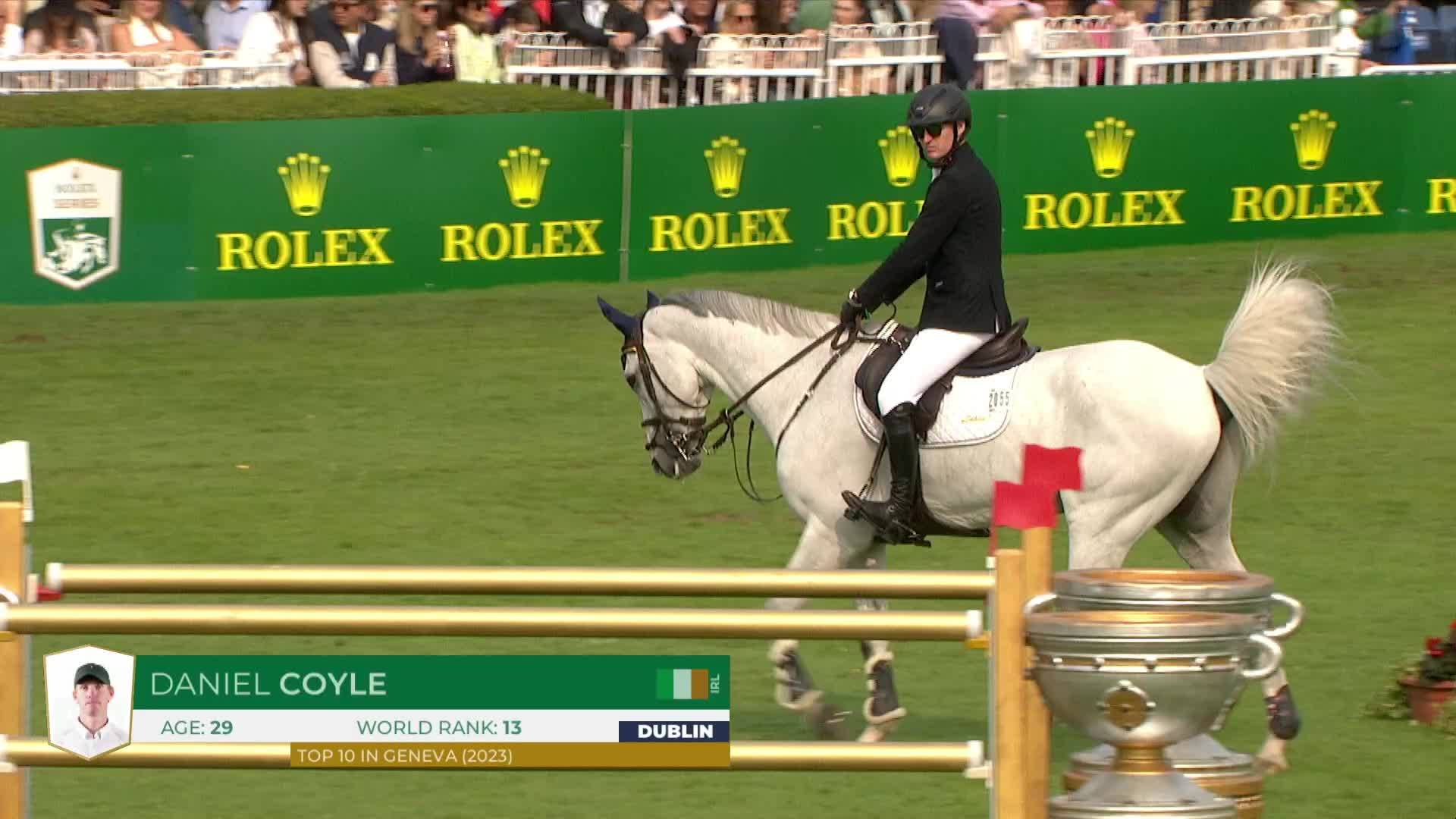 Daniel Coyle with Incredible - Dublin Horse Show 2024 - Round 1