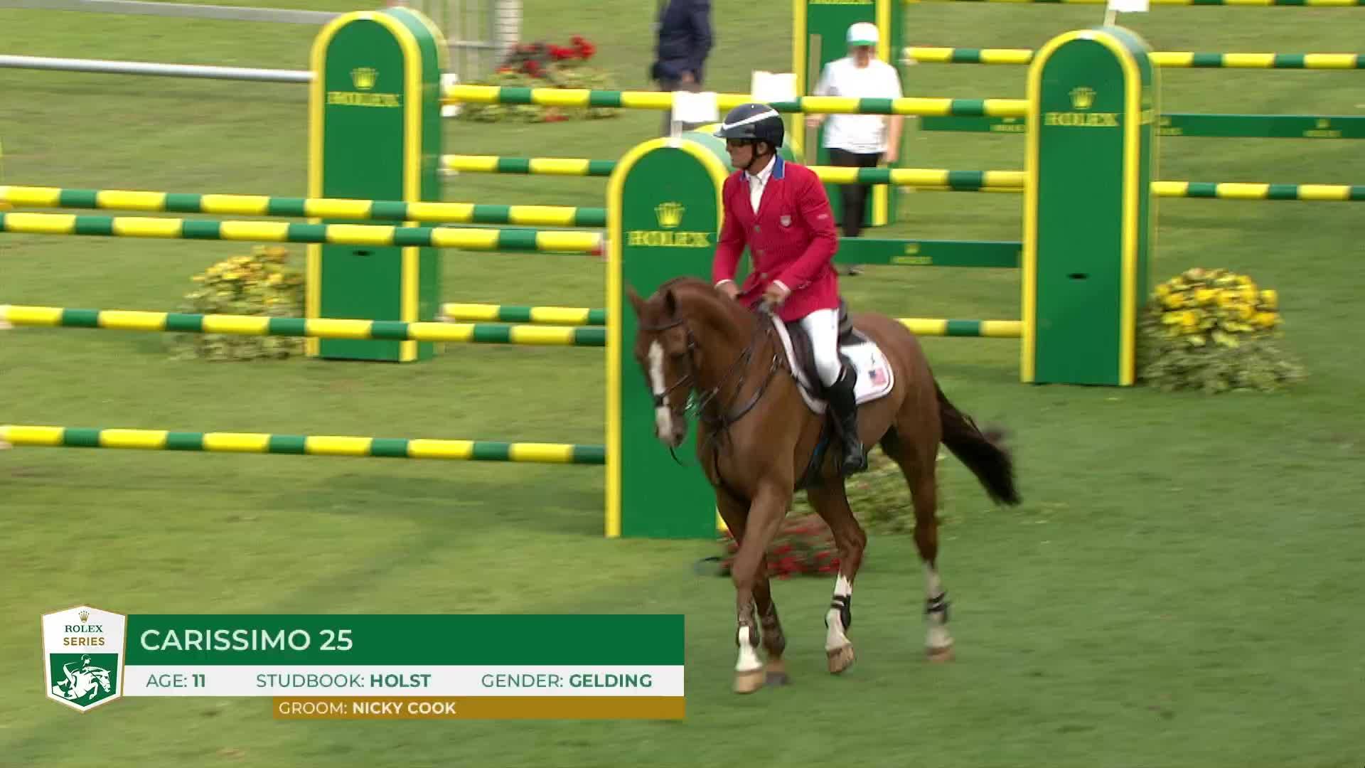 Aaron Vale with Carissimo 25 - Dublin Horse Show 2024 - Round 1