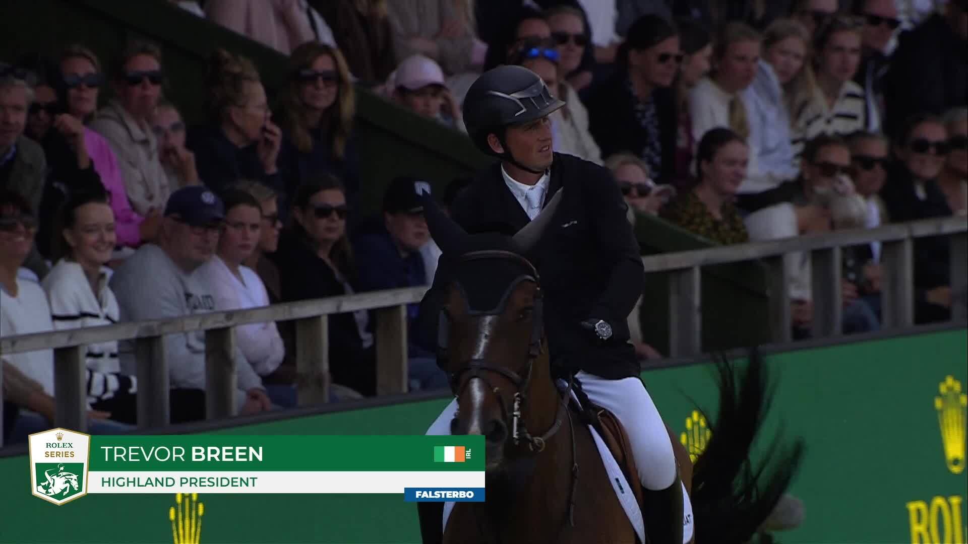 Trevor Breen with Highland President - CSIO 5* Falsterbo 2025 - Round 2
