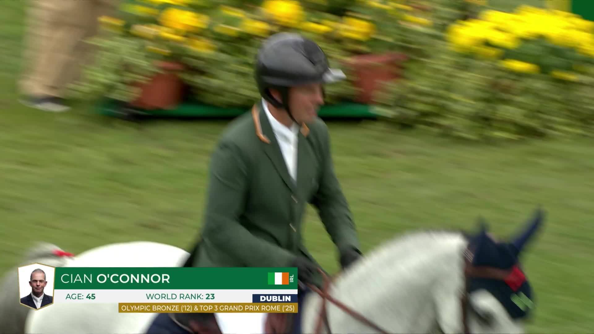 Cian O'Connor with Iron Man - Dublin Horse Show 2025 - Round 1