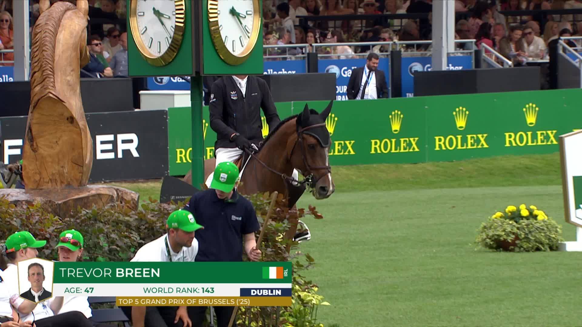 Trevor Breen with Highland President - CSIO 5* Dublin 2026 - Round 1