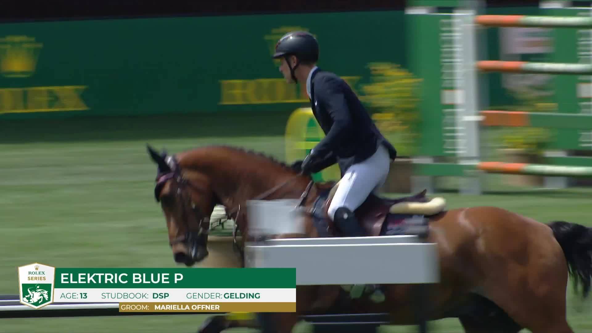 Max KÜhner with Elektric Blue P - CSIO Rome - Piazza di Siena 2024 - Round 2