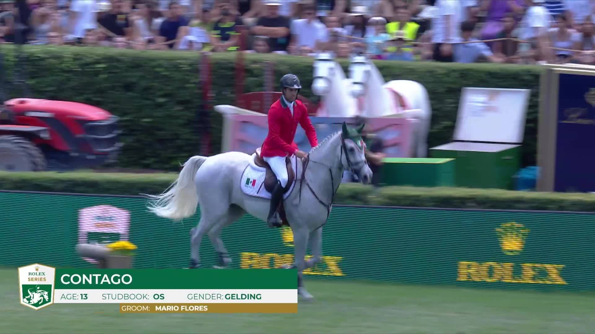 Eugenio Garza Perez with Contago - CSIO Rome - Piazza di Siena 2024 - Round 2